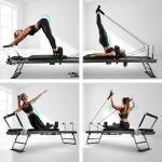 ONETWOFIT Foldable Pilates Reformer for Home Gym