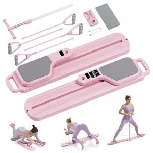 Multifunctional Pilates Reformer with Display and Bands