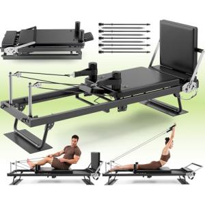 Foldable Pilates Reformer Machine with Jumpboard