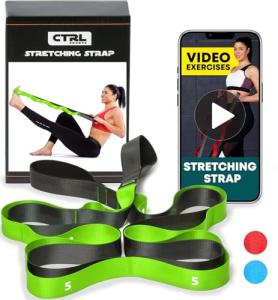 Non-Elastic Stretching Strap with Loops for Yoga