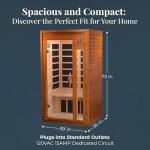 Dynamic Saunas 1-2 Person Low EMF Infrared Sauna