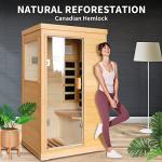 OUTEXER 800W Infrared Sauna with Tempered Glass Door