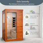 1-Person Far Infrared Wood Sauna with LED Lights