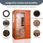 1-Person Far Infrared Wood Sauna with LED Lights