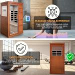 1-Person Far Infrared Wood Sauna with LED Lights