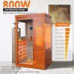 1-Person Far Infrared Wood Sauna with LED Lights