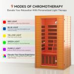 Home Infrared Sauna for 2 with Bluetooth Speakers