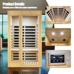 Salusheat 2-Person Low EMF Infrared Sauna with Bluetooth