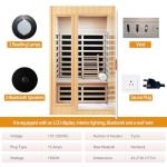 Salusheat 2-Person Low EMF Infrared Sauna with Bluetooth