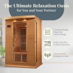 2-Person Low EMF Infrared Sauna with Lights and Speakers