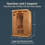2-Person Low EMF Infrared Sauna with Lights and Speakers