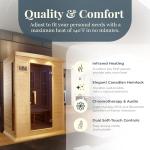2-Person Low EMF Infrared Sauna with Lights and Speakers