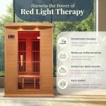 2-Person Low EMF Infrared Sauna with Lights and Speakers