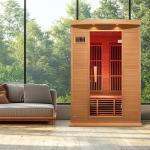 2-Person Low EMF Infrared Sauna with Lights and Speakers