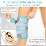 Vive Compression Knee Ice Wrap - Reusable Brace with Air Pump - Hot/Cold Therapy for Men, Women, Pain Relief, Swelling and Recovery Support - Adjustable and Inflatable Pack for Sports Injury Sprains