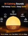 Wood Grain Sunrise Alarm Clock with Bluetooth Sound Machine