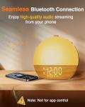 Wood Grain Sunrise Alarm Clock with Bluetooth Sound Machine