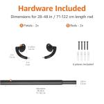 Adjustable Blackout Curtain Rod, 28" to 48