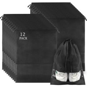 Large Shoe Bags with Clear Window - 12 Pack