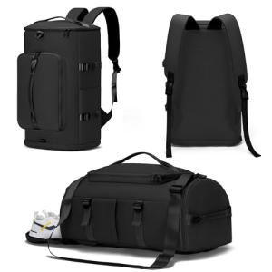 Versatile Gym Bag with Shoe Compartment - Black