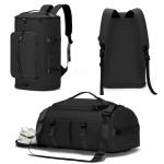 Versatile Gym Bag with Shoe Compartment - Black