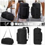 Versatile Gym Bag with Shoe Compartment - Black