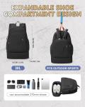 Lightweight Waterproof Gym Backpack with Shoe Compartment