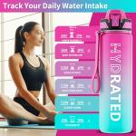 32oz Motivational Water Bottle with Straw