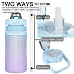 RYI 64 OZ Motivational Water Bottle with Straw