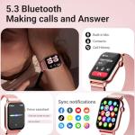 Pink HD Fitness Tracker Smart Watch for Women