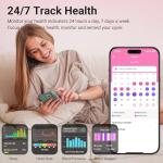 Pink HD Fitness Tracker Smart Watch for Women