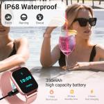 Pink HD Fitness Tracker Smart Watch for Women