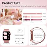 Pink HD Fitness Tracker Smart Watch for Women