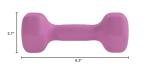 Purple Neoprene Dumbbell Hand Weights, 3 Pounds