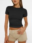 Womens Slim Fit Crop Tops for Summer Workouts