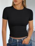 Womens Slim Fit Crop Tops for Summer Workouts