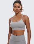 CRZ YOGA Women's Y Back Sports Bra - Gull Gray