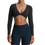 Aoxjox Women's V-Neck Crop Workout Top