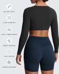 Aoxjox Women's V-Neck Crop Workout Top