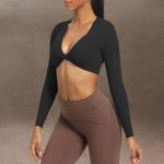 Aoxjox Women's V-Neck Crop Workout Top