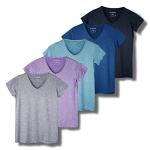 Real Essentials Women's Dry Fit V Neck Workout Tops