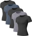 Women's Quick Dry Short Sleeve Compression Workout Tops