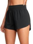 CRZ YOGA Women's High Waisted Running Shorts