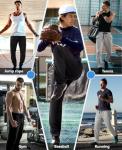 Men's Athletic Sweatpants with Zipper Pockets - 5 Pack