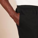 Men's Fleece Open Bottom Sweatpants - Black, Medium