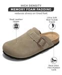 Memory Foam Arch Support Leather Clogs for Women
