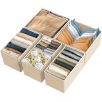 Underwear Drawer Organizer Set of 6 - Beige