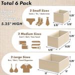 Underwear Drawer Organizer Set of 6 - Beige