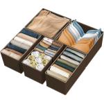 Underwear Drawer Organizer Set of 6 - Brown