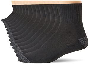 Gildan Men's Ankle Socks, 12-Pairs, Black